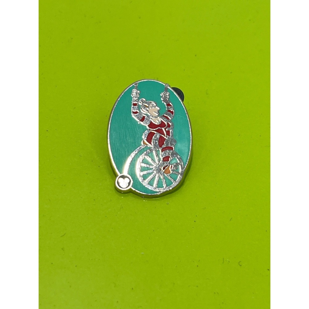 Disney Hidden Mickey Pin Circus Performer High Wheel Bicycle 3 of 6 Teal EUC